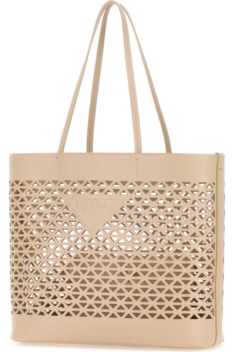 Prada for Women Prada Sand Leather Shopping Bag