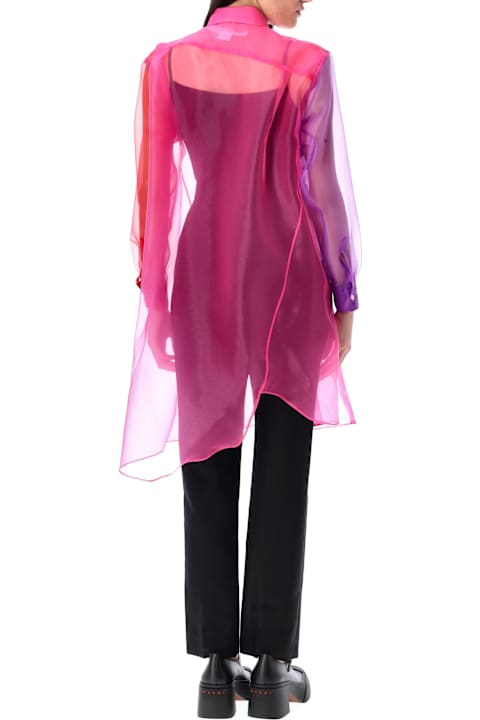 Comme des Garçons Asymmetric Color Block Organza Shirt