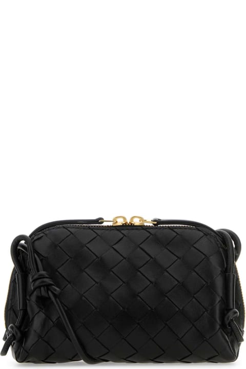 Bottega Veneta Shoulder Bags for Women Bottega Veneta Black Leather Concert Crossbody Bag