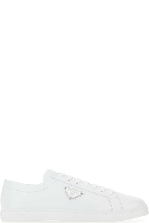 ウィメンズ Pradaのスニーカー Prada White Leather Sneakers