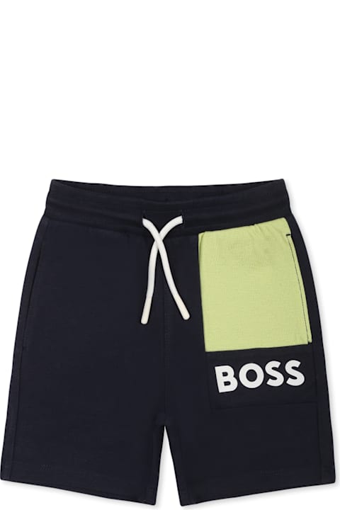 Hugo Boss for Baby Girls Hugo Boss Blue Shorts For Baby Boy With Logo