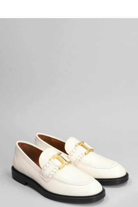 Chloé Flat Shoes for Men Chloé Mercie Loafers In White Leather