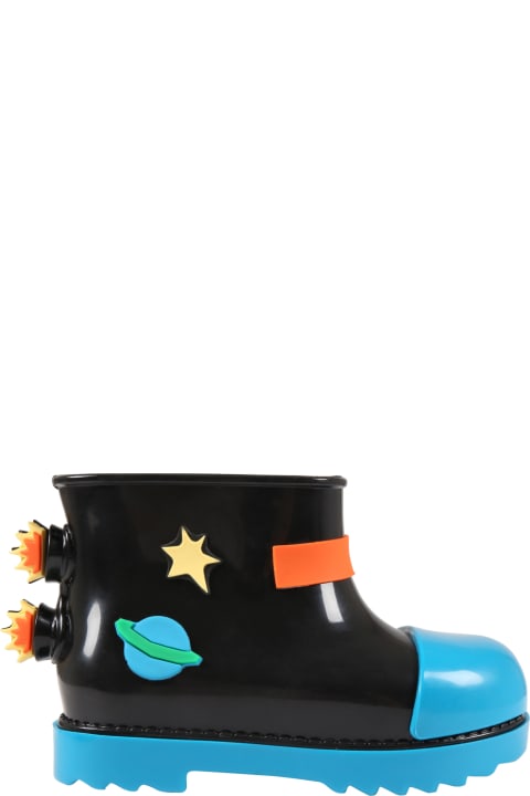 Multicolor Boots For Boy With Flames