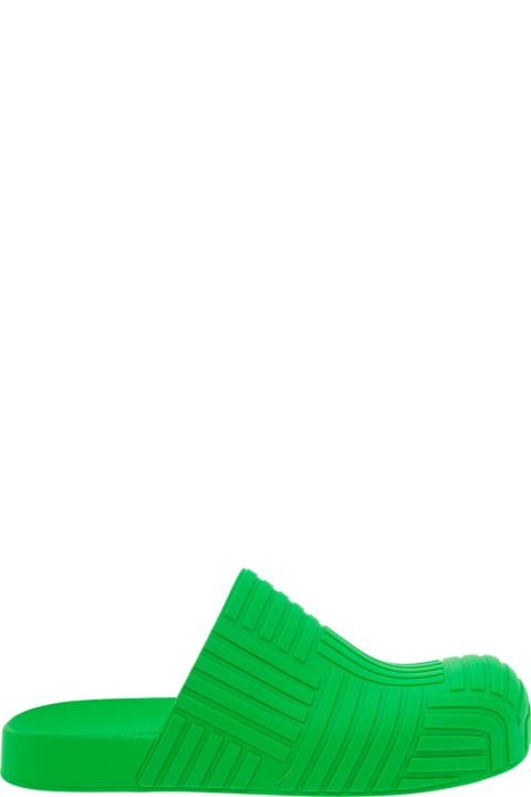 Green Quilted Rubber Slide Sandals Bottega Veneta Man