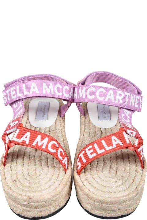 Stella McCartney Kids Shoes for Girls Stella McCartney Kids Beige Sandals For Girl With Logo