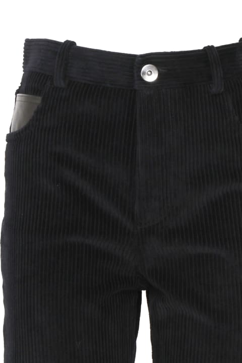 Bottega Veneta Pants & Shorts for Women Bottega Veneta Cotton Velvet Trousers With Leather Detail