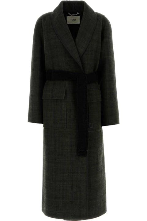 Fendi Sale for Women Fendi Embroidered Tweed Coat