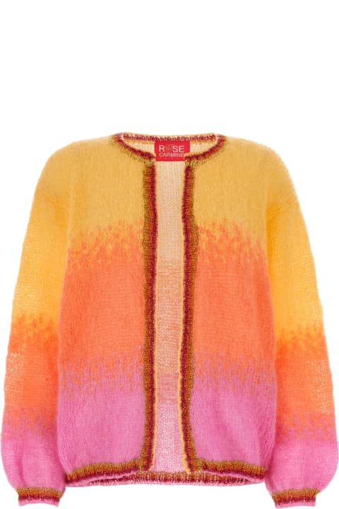 Rose Carmine Sweaters for Women Rose Carmine Multicolor Mohair Blend Cardigan