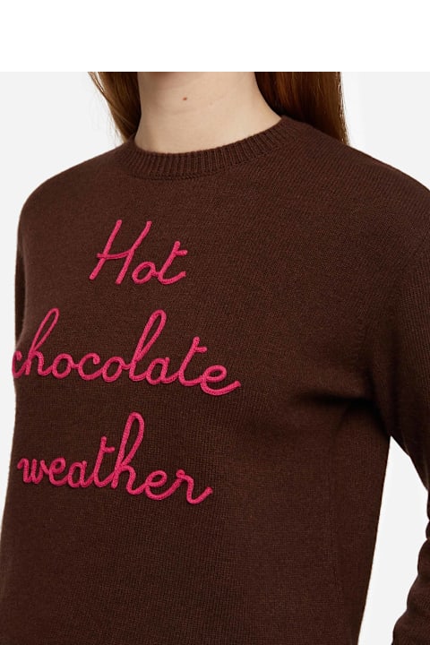 Homeware MC2 Saint Barth Brown Sweater New Queen With Hot Chocolate Weather Embroidery