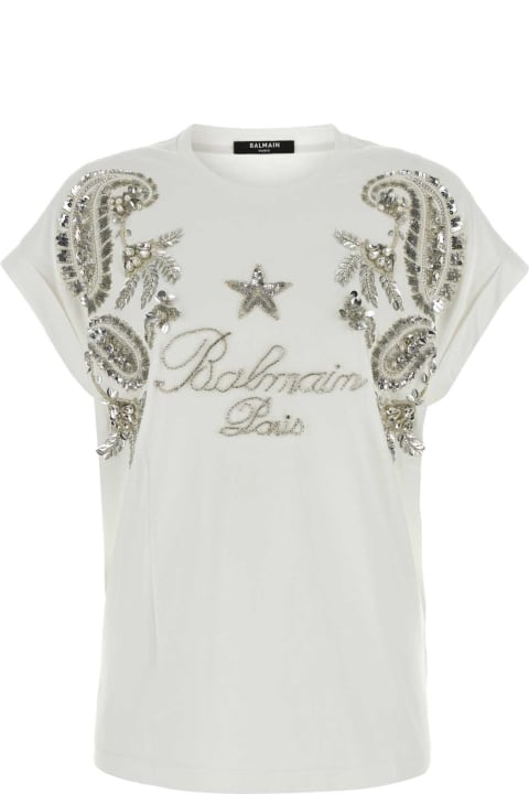 Topwear for Women Balmain White Cotton T-shirt