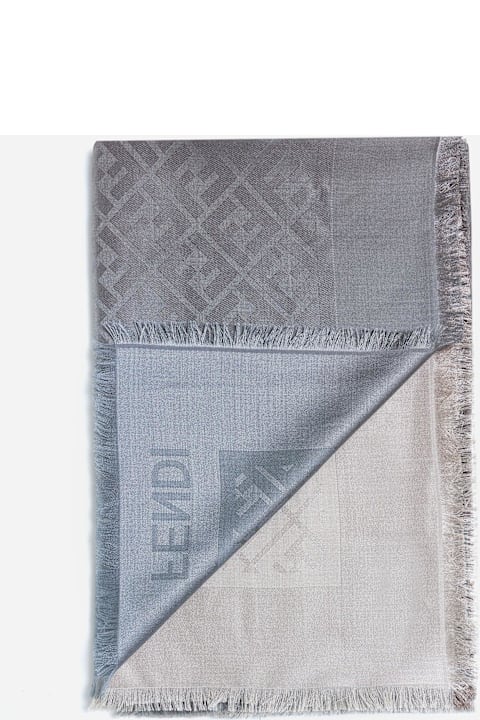 الأوشحة والأغطية لـ السيدات Fendi Ff Silk And Wool Shawl