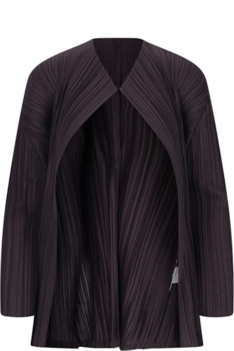 Pleats Please Issey Miyake Clothing for Women Pleats Please Issey Miyake 'monthly Colors September' Pleated Cardigan