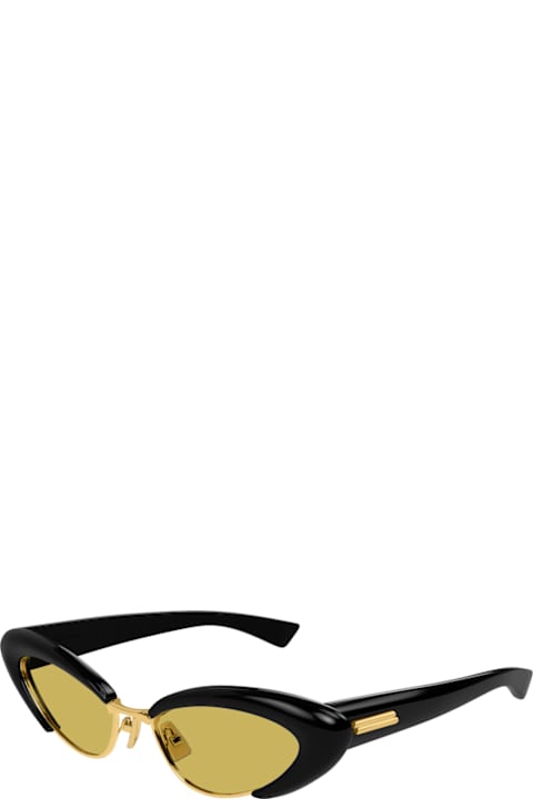 Bottega Veneta Eyewear for Kids Bottega Veneta Eyewear Bottega Veneta Bv1387s Linea Ribbon 001 Black Yellow Sunglasses