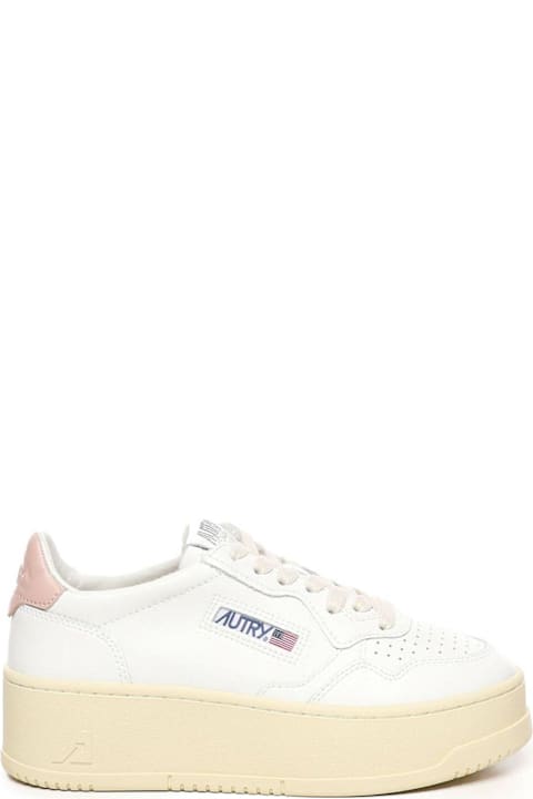 أدوات منزلية Autry Medalist Logo Embroidered Platform Sneakers