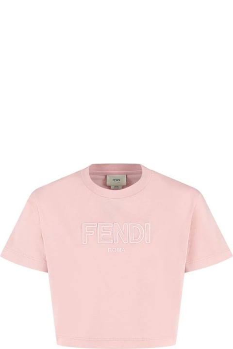 Fendi T-Shirts & Polo Shirts for Girls Fendi Jersey Crewneck T-shirt