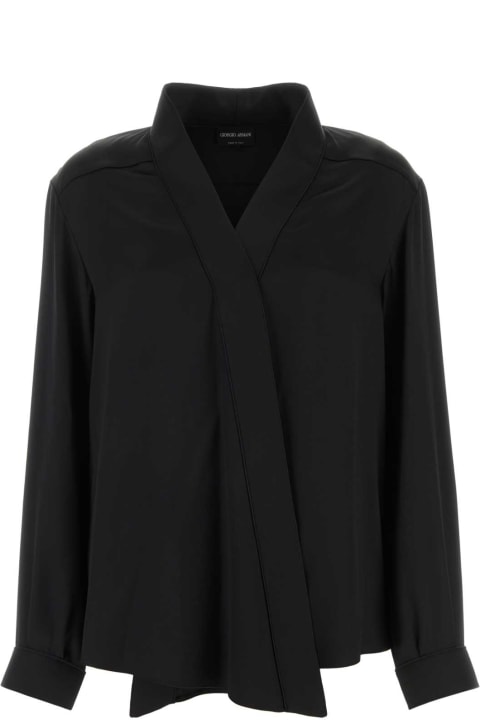 Fashion for Women Giorgio Armani Black Satin Shirt