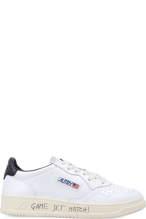 أدوات منزلية Autry Autry Medalist Low White & Black Leather Sneakers