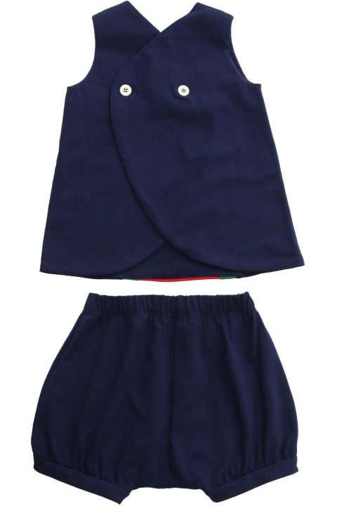 Gucci Bodysuits & Sets for Baby Girls Gucci Web-stripe Crewneck Vest And Shorts Set