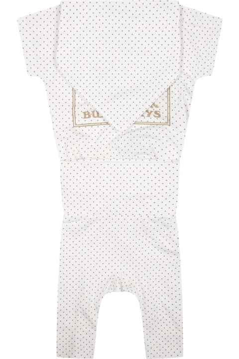 Fashion for Baby Girls Burberry White Babies Outfit With All-over Logo And Polka Dots