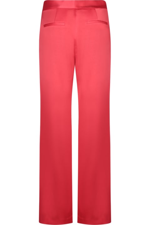 Clothing for Women Alice + Olivia Alice + Olivia Red Satin Wide Leg Trousers