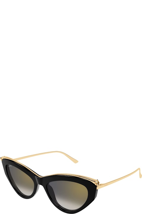 Homeware Cartier Eyewear Panthère De Cartier Ct0596s-001 - Black / Gold Sunglasses