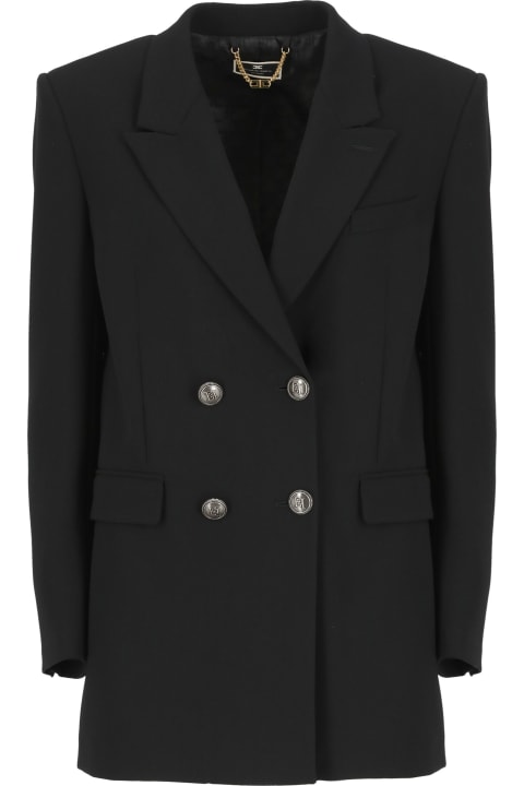 Elisabetta Franchi Coats & Jackets for Women Elisabetta Franchi Crepe Double-breasted Blazer