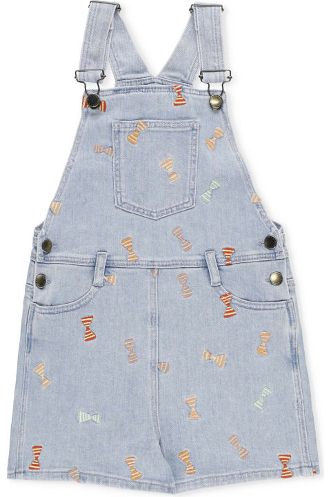 Stella McCartney Coats & Jackets for Girls Stella McCartney Denim Dungarees With Embroidery