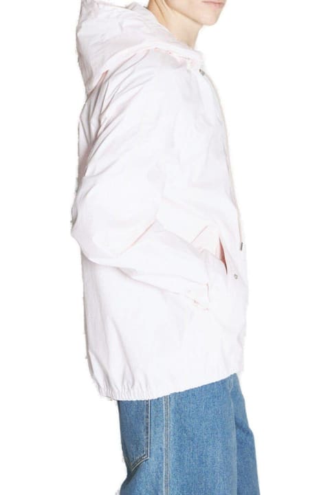 Coats & Jackets for Men Lanvin Logo Patch Drawstring Windbreaker