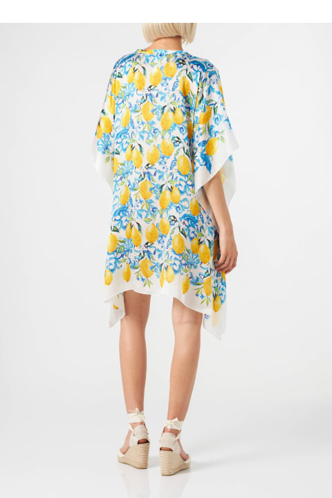 Homeware MC2 Saint Barth Lemons And Maiolica Print Silk Caftan
