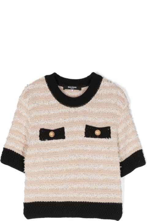 Sweaters & Sweatshirts for Girls Balmain Pull Con Bottoni Decorativi