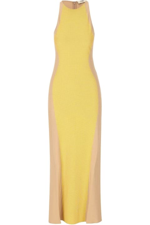 Clothing Sale for Women Fendi Sleeveless Colour-block Maxi Dress
