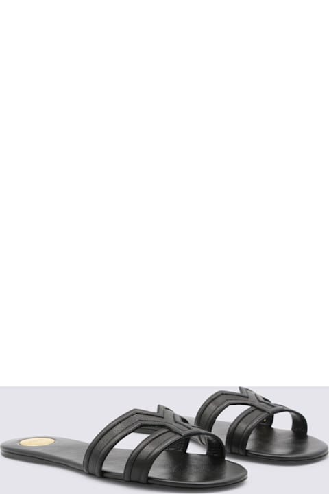 Saint Laurent Black Leather Flats