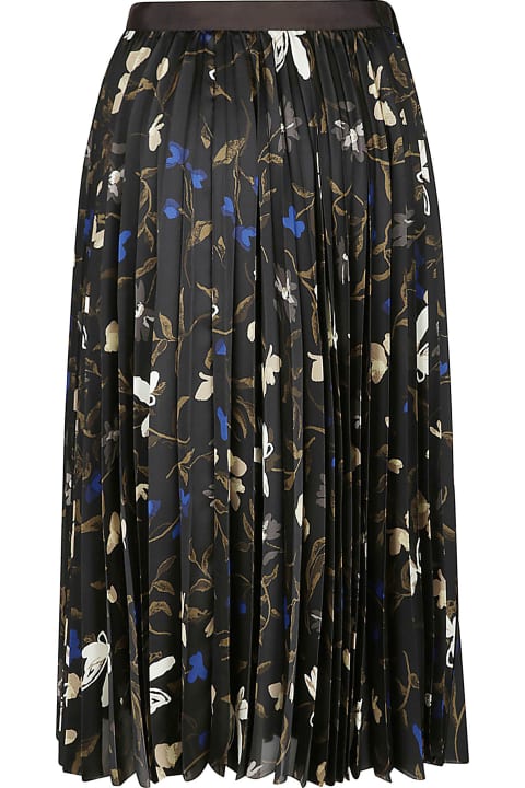 Sacai Women Sacai Floral Print Pleated Flare Skirt