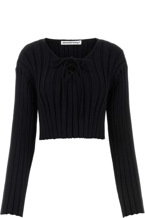 T by Alexander Wang Clothing for Women T by Alexander Wang Black Stretch Nylon Sweater