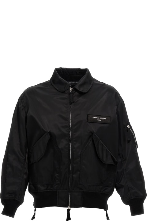 Comme des Garçons Homme معاطف وجواكت لـ القسم الرجالي Comme des Garçons Homme Logo Patch Bomber Jacket