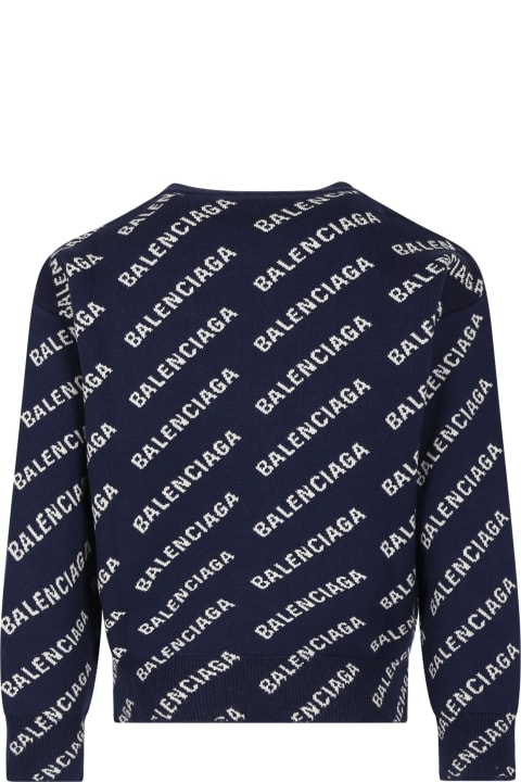 Blue Sweater For Kids With Logo