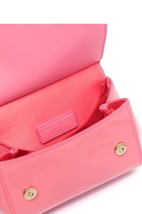 Sale for Baby Girls Dolce & Gabbana Mini Sicily Bag In Pink Patent Leather