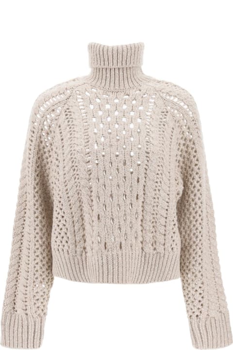 Brunello Cucinelli Clothing for Women Brunello Cucinelli 'dazzling Irish Cables' Turtleneck Sweater