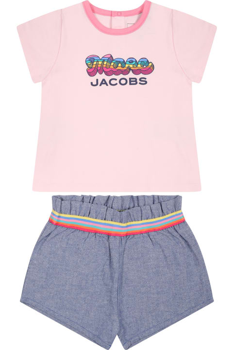 Marc Jacobs Bottoms for Baby Girls Marc Jacobs Multicolor Suit For Baby Girl With Logo