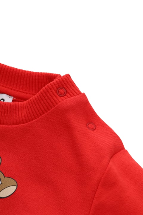 Topwear for Baby Girls Moschino Red Sweatshirt With Print