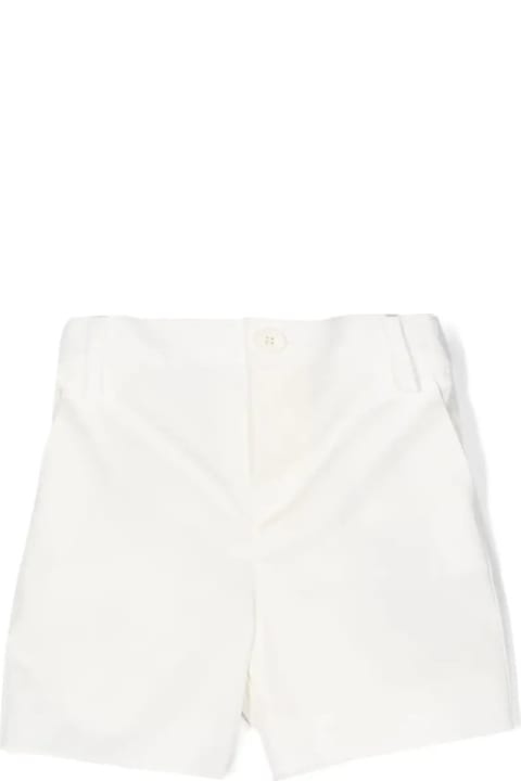 Bottoms for Baby Boys Etro White Twill Shorts With Embroidery