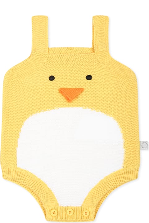 Stella McCartney Kids Bodysuits & Sets for Baby Girls Stella McCartney Kids Yellow Bodysuit For Baby Boy With Chick