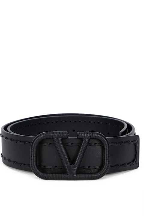 Homeware Valentino Garavani Elegant And Versatile Black Leather Belt