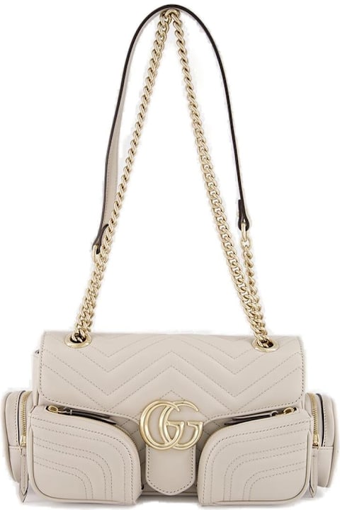 Gucci Shoulder Bags for Women Gucci Gg Marmont Small Pocket Detailed Shoulder Bag