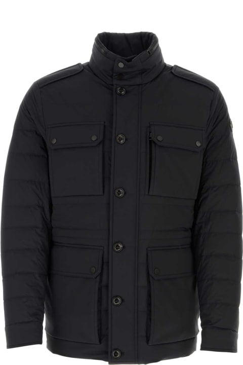 Coats & Jackets for Men Moncler Black Stretch Nylon Arradon Down Jacket