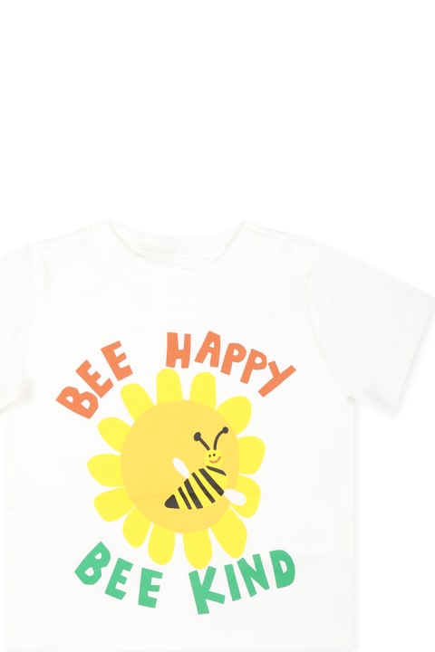 Homeware Stella McCartney Kids Ivory T-shirt For Babykids With Bee Print