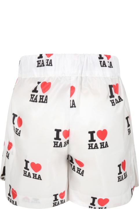White Shorts For Girl With I Love Haha Writing