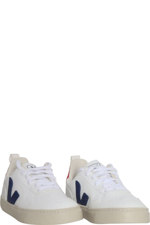 Shoes for Boys Veja White V-10 Sneakers