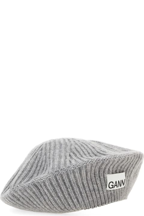 Hats for Women Ganni Ribbed Knit Beanie