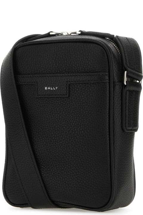 Bally Shoulder Bags for Men Bally Black Leather Code Crossbody Bag